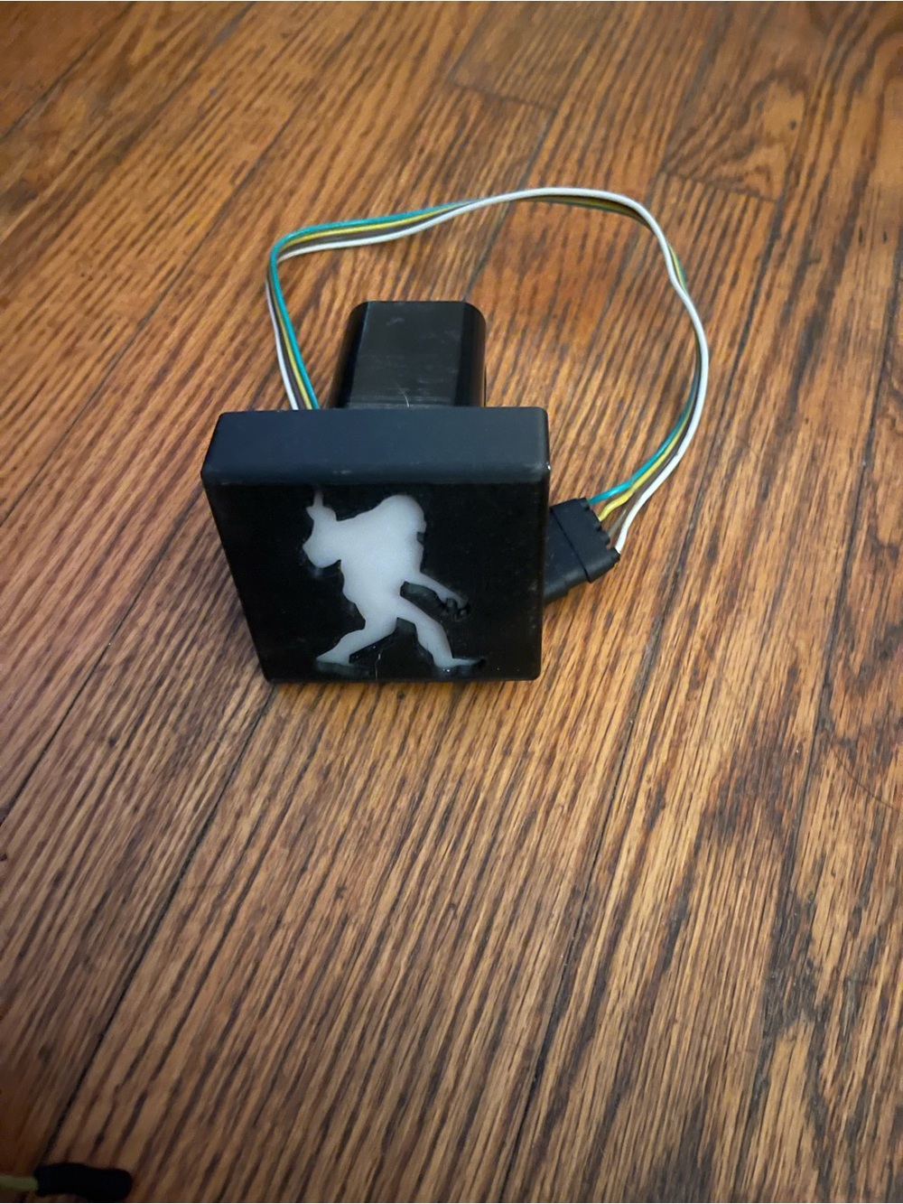 Black Trailer Hitch Cover with White big foot Insert